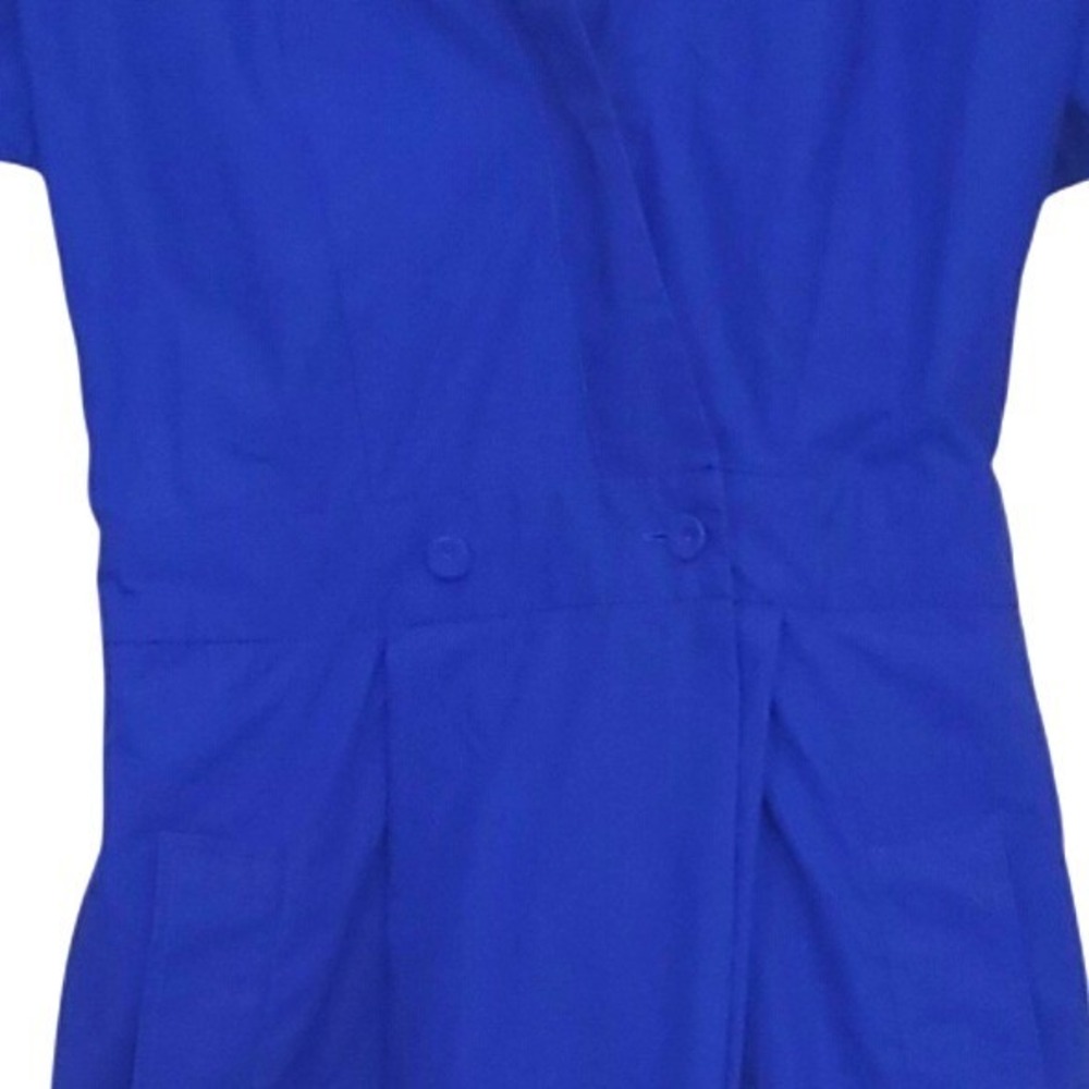 Odeeh Cobalt Blue Cotton Fit Flare Midi Dress Short Sleeve Size 32 / XS - Picture 4 of 9